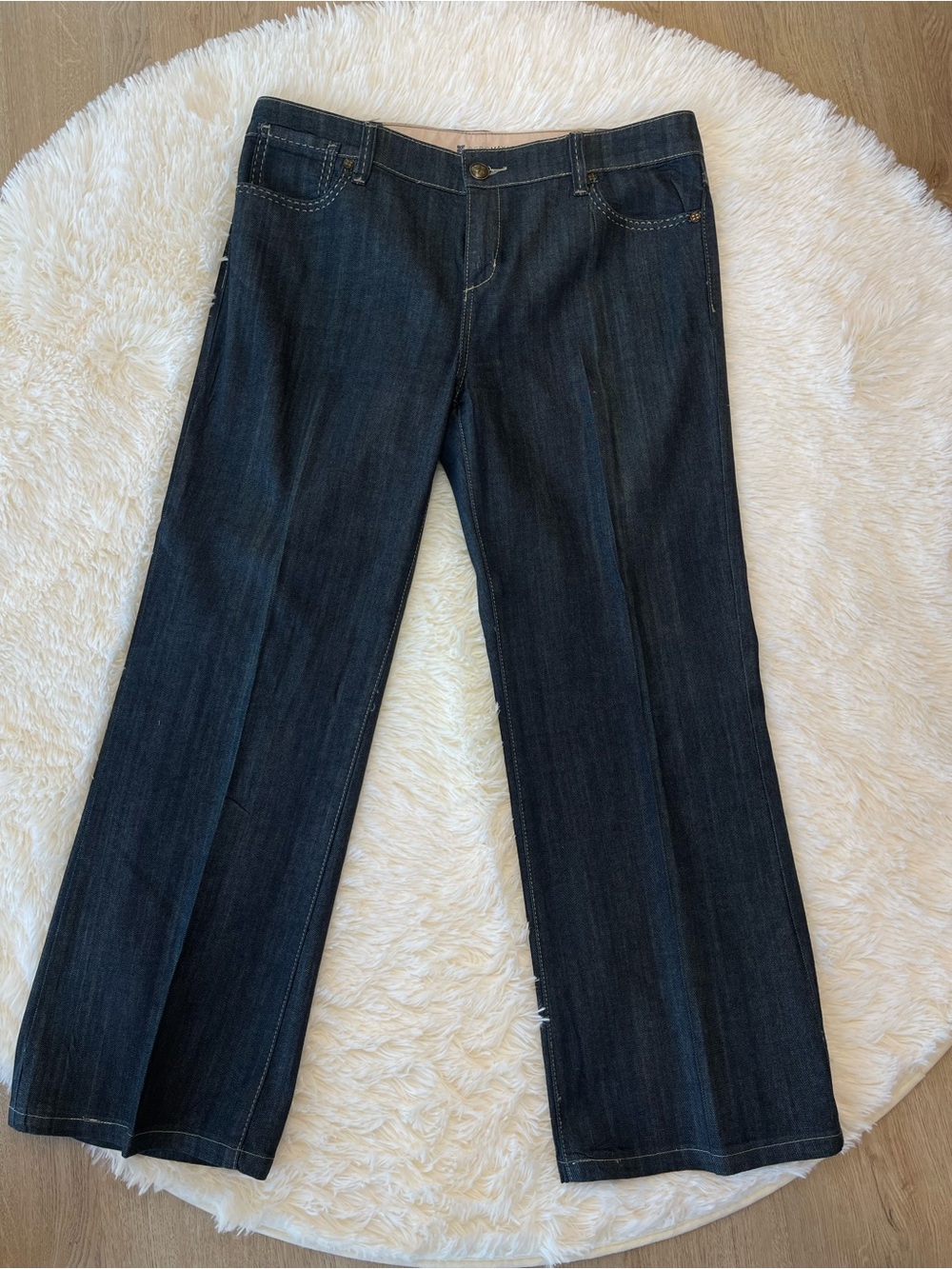 BCBGMaxAzria Dark Blue Wide-Leg Jeans
